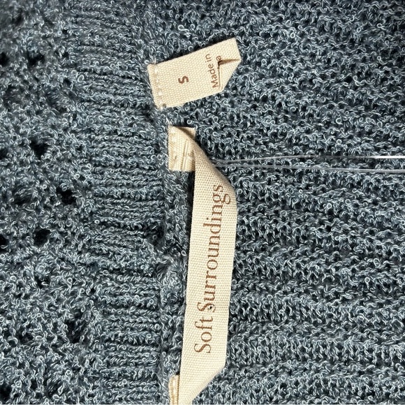 Soft Surroundings Long Open Front Cardigan Women’s Small Longline Accordion - Picture 9 of 10